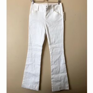 White Linen Alice & Olivia Flare Pants